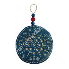 Load image into Gallery viewer, Clay Ornament Blue, Gold &amp; White Mandala
