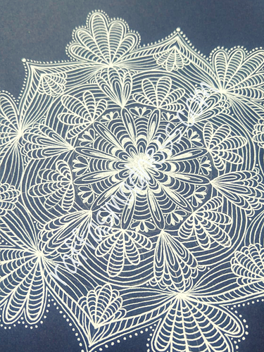 Hand-drawn original work. Black and white mandala designs drip through this flower pattern and pull you into a light and serene space. Softness, connection, love, and support will your heart with this gel pen drawing.  Sacred geometry, meditative art, mandala art therapy. Spiritual artwork and energetic artwork made in Canada.